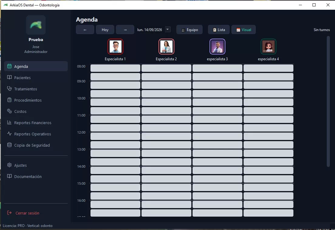 ArkiaOS Dental - Agenda de especialistas