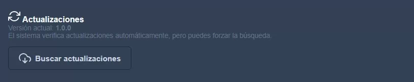 Sección de Actualizaciones