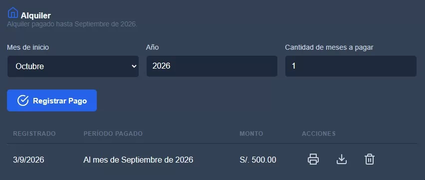Gestión de alquileres y rentas