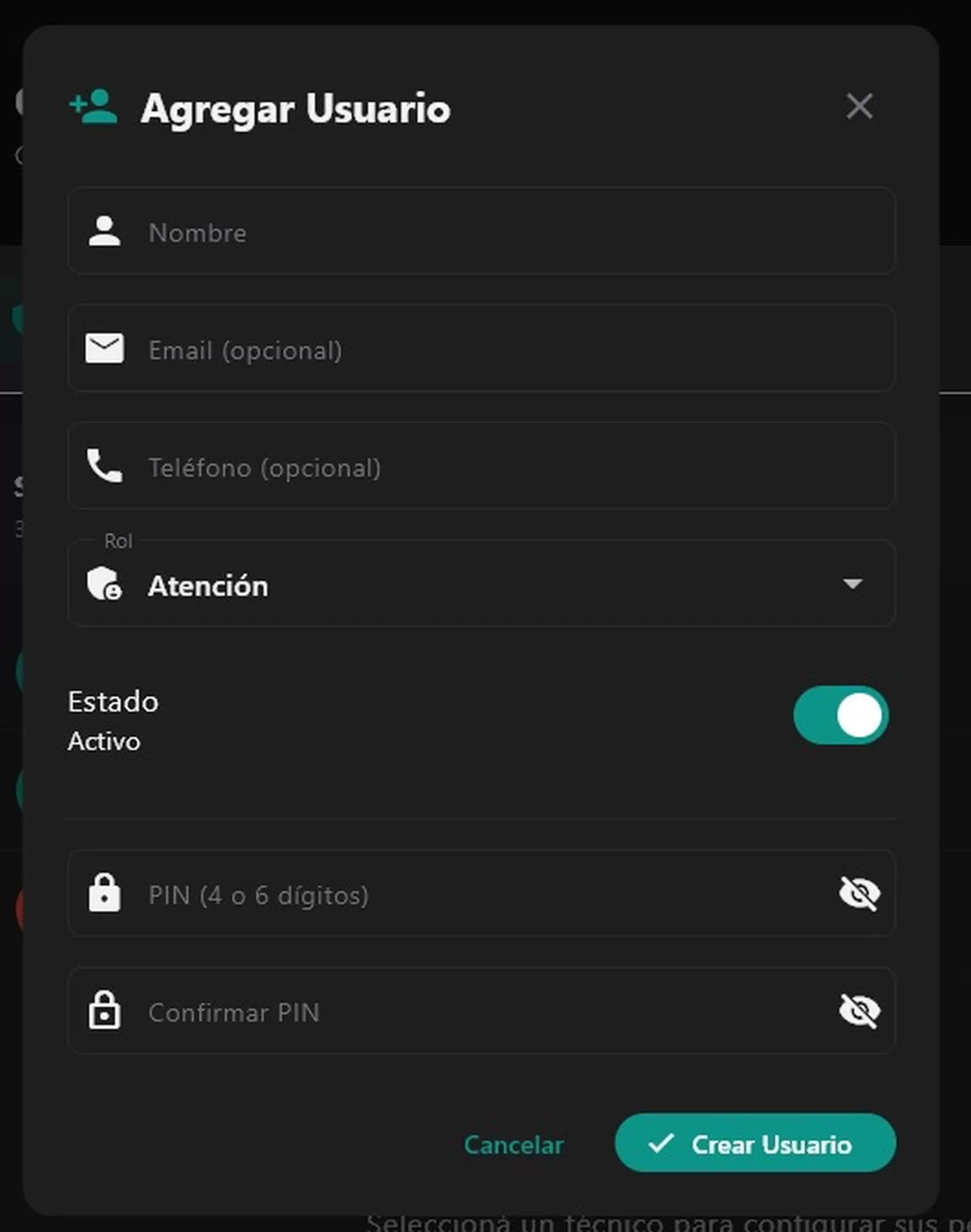 Lista de usuarios