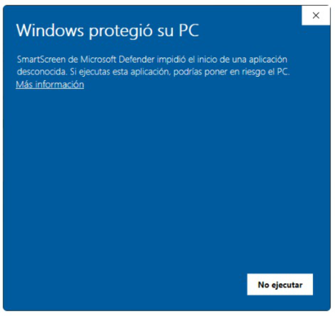 Paso 1: Windows muestra el mensaje de protección